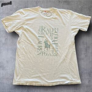 Team Polo Random 80s Boot T-Shirt XL Single Stitch 90s thin